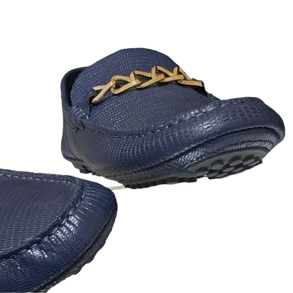 ALDO Davinch Lizard Embossed Loafer Driving Shoe Navy Blue Size 11…Normcore - Picture 14 of 16